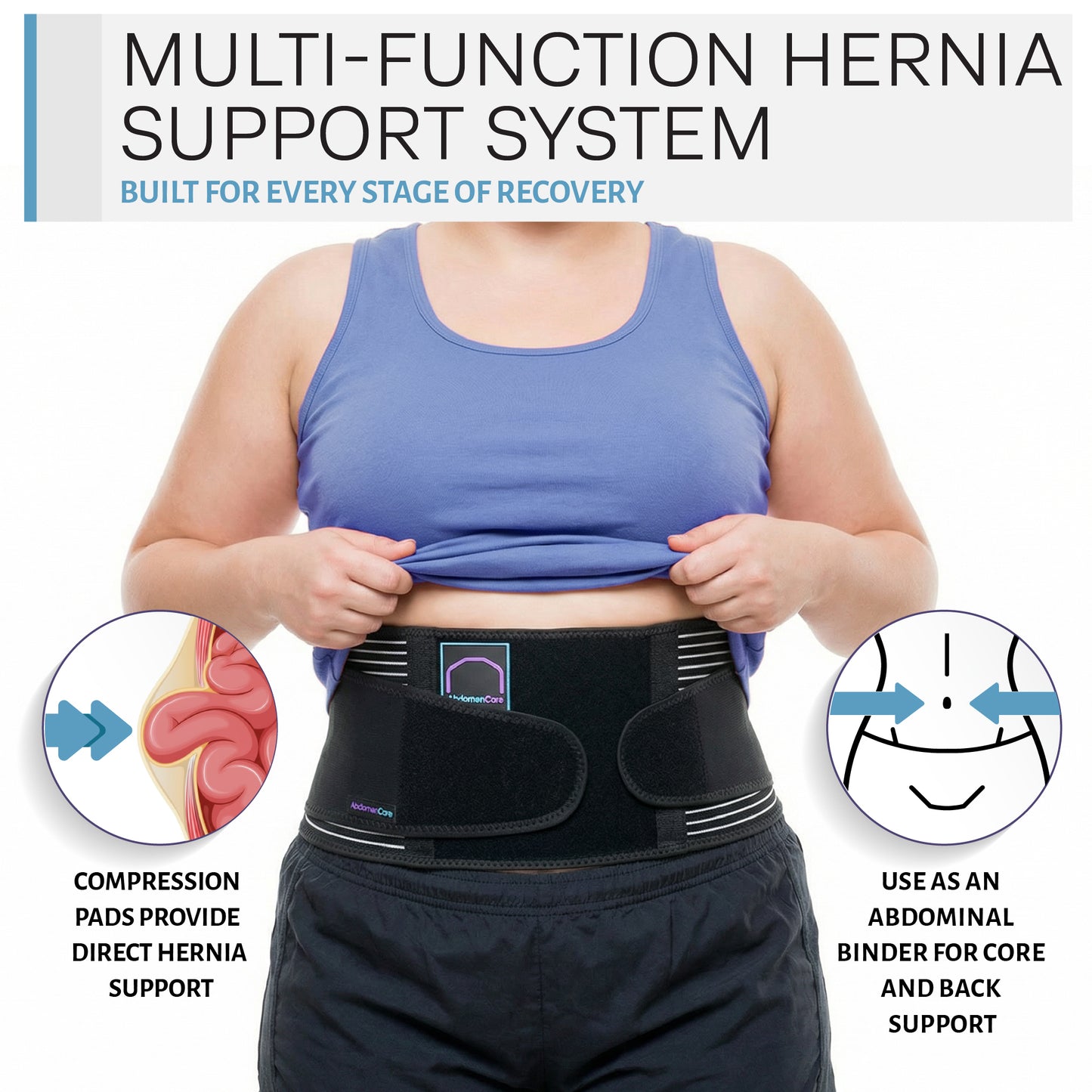 Abdominal Hernia Belt PRO For Men & Women - Maximum Stability & Support
