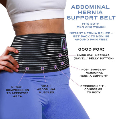Plus Size Umbilical Hernia Belt For Men and Women - Wider Full Coverage Support