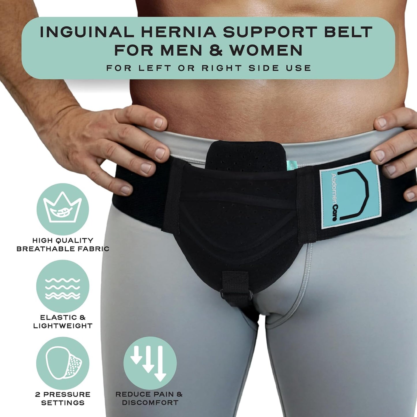 Inguinal Hernia Belt For Men & Women - Black