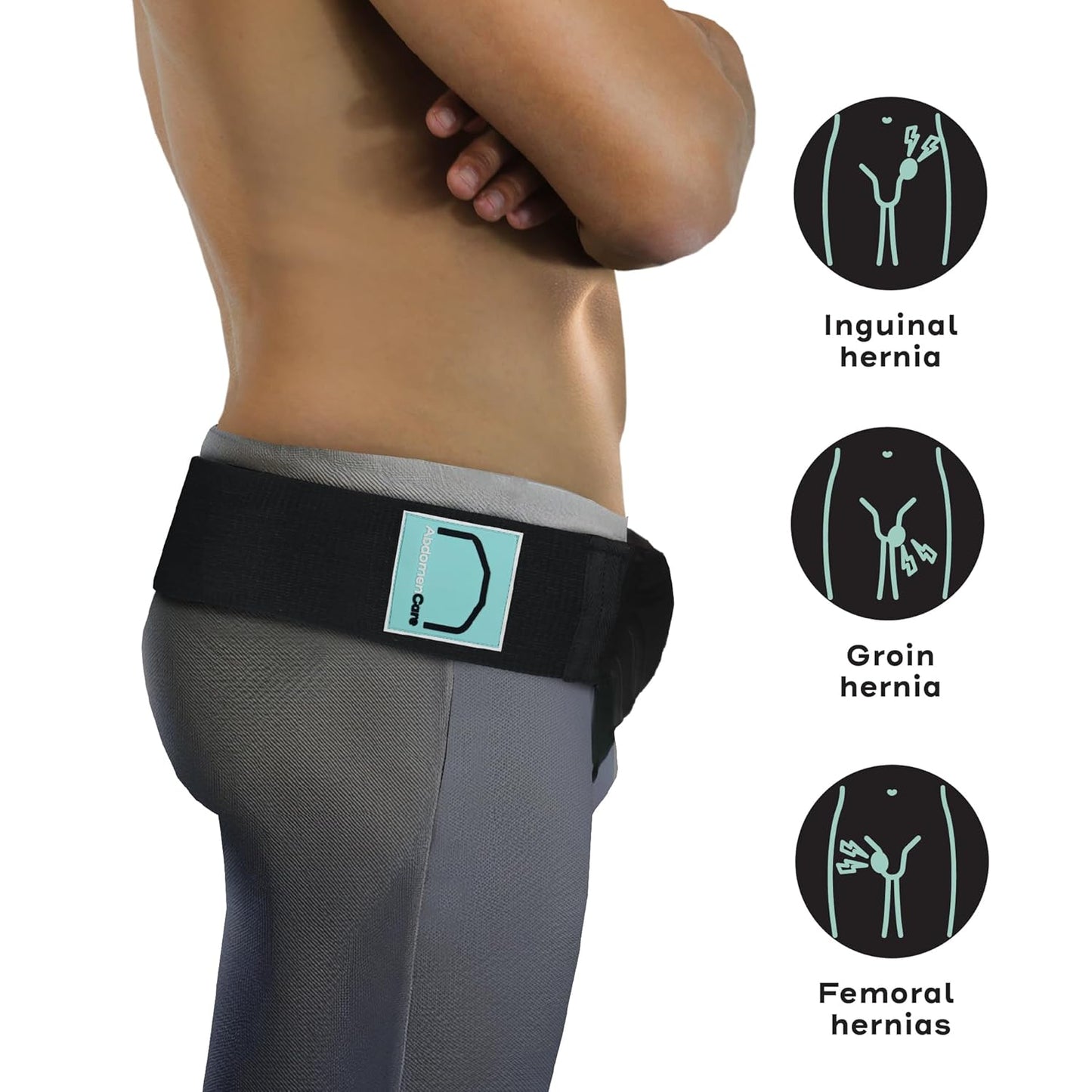 Inguinal Hernia Belt For Men & Women - Black