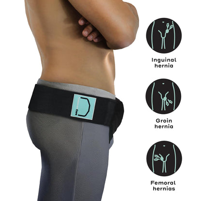 Inguinal Hernia Belt For Men & Women - Black