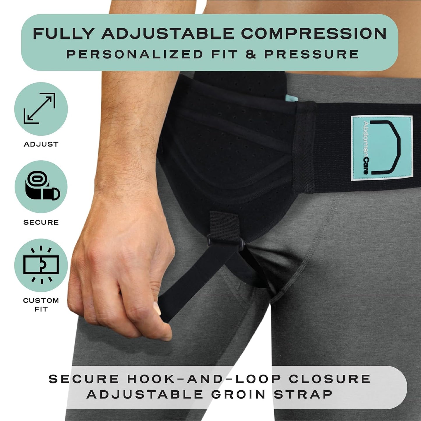 Inguinal Hernia Belt For Men & Women - Black