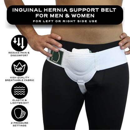 Inguinal Hernia Belt For Men & Women - White